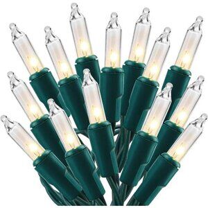 Warm White Mini String Lights 150 Count 33ft Green Wire